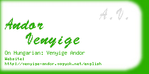 andor venyige business card